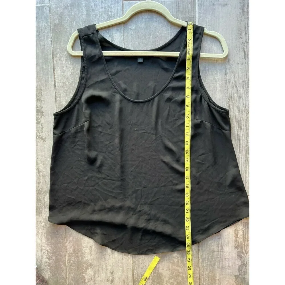 $85 J. Crew Black Scoop Neck Sleeveless Tank Top Flowy Blouse Designer EUC M